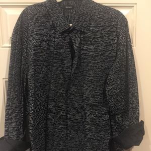 Alfa i Black 2X Button Front Shirt, New w/o Tags